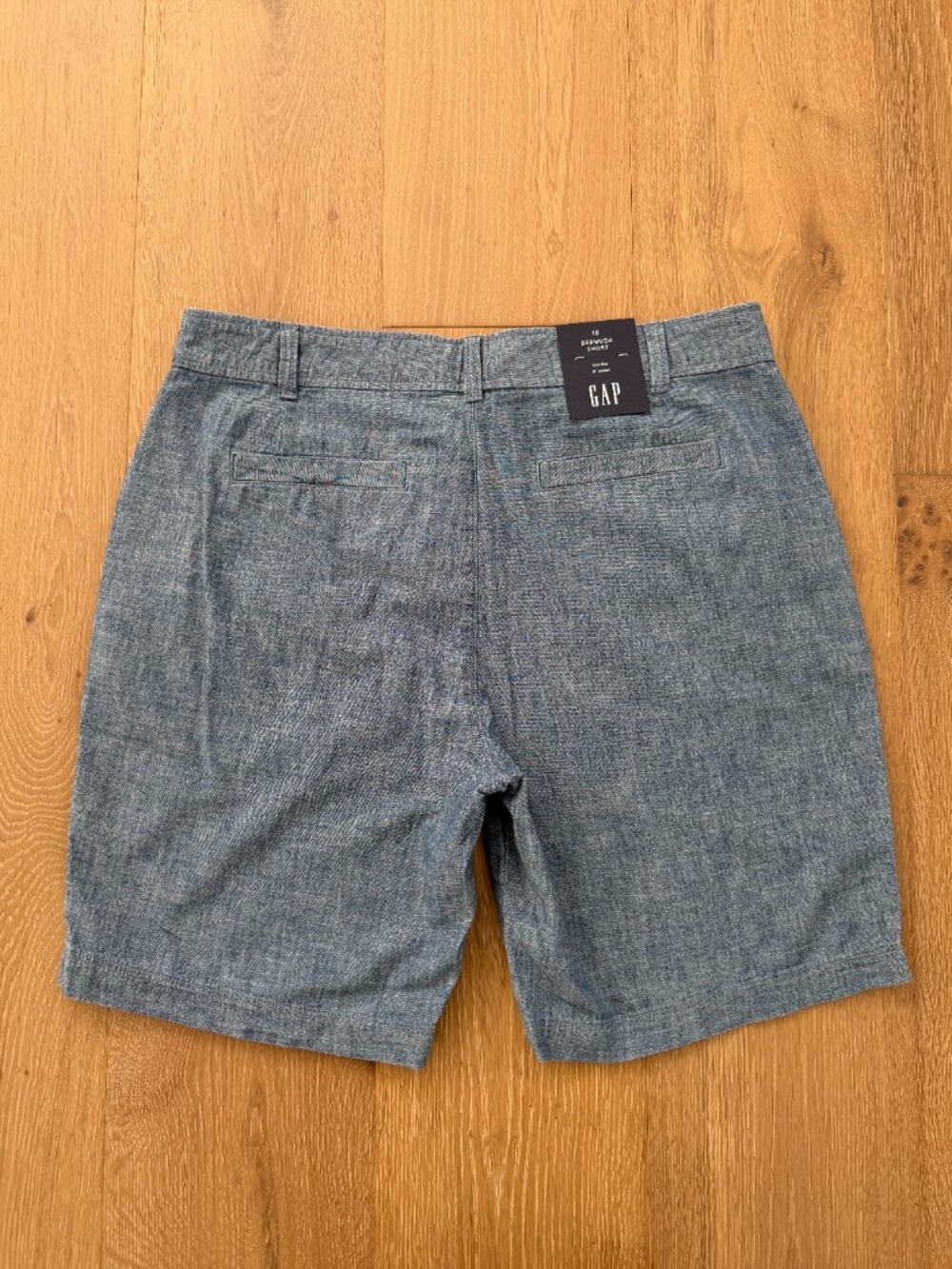 Gap Shorts Women 12 Indigo Chambray Bermuda Blue Mid Rise 9” Inseam 676741 - Picture 5 of 15